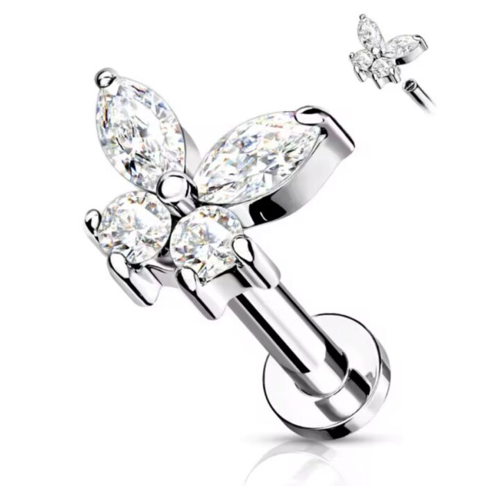 Mini Butterfly Labret Titanio