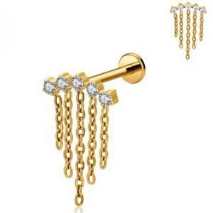 Cluster 5 con colgante Labret Titanio